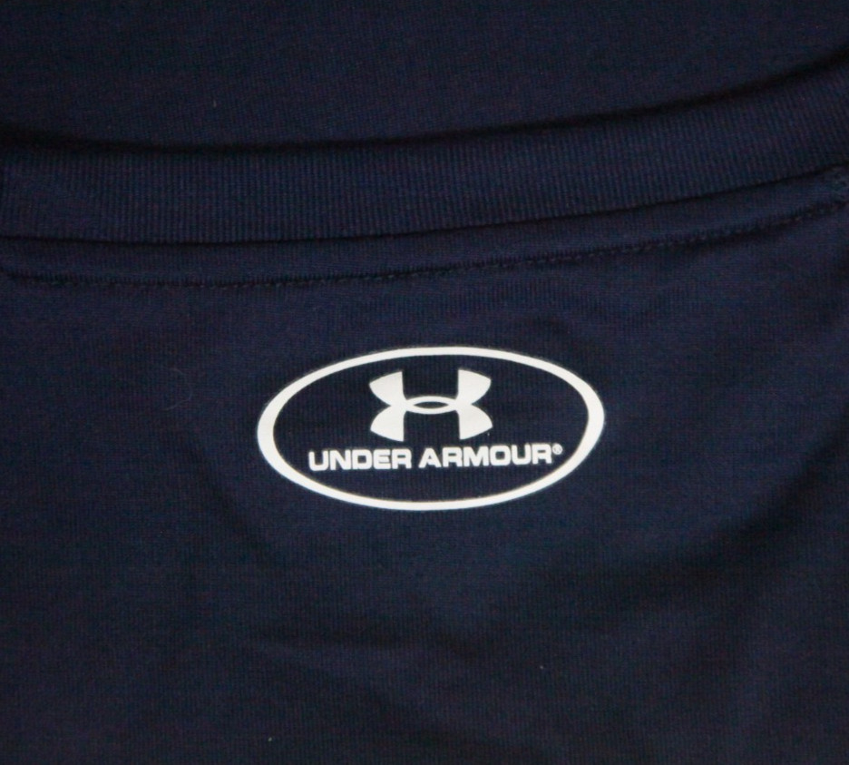 Large Under Armour Heat Gear Blue Men's Crewneck T-Shirt Short Sleeve Top WS484 gallery