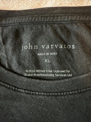 John Varvatos Mötley Crüe Black T-Shirt XL Rare Artist Collection $148 MSRP