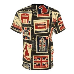 AOP – United Kingdom – Seamless pattern with stamps on theme UK