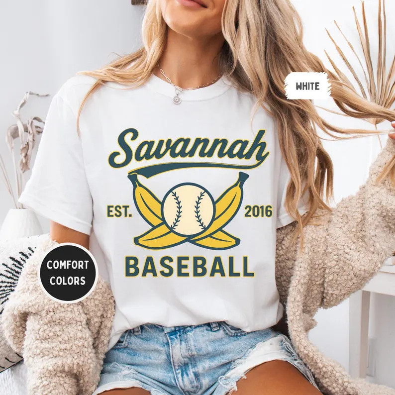 Retro Savannah Baseball Shirt Vintage Banana Summer Sports Unisex Tee
