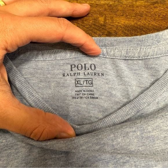 POLO RALPH LAUREN T-SHIRT HEATHER BLUE MENS XL gallery