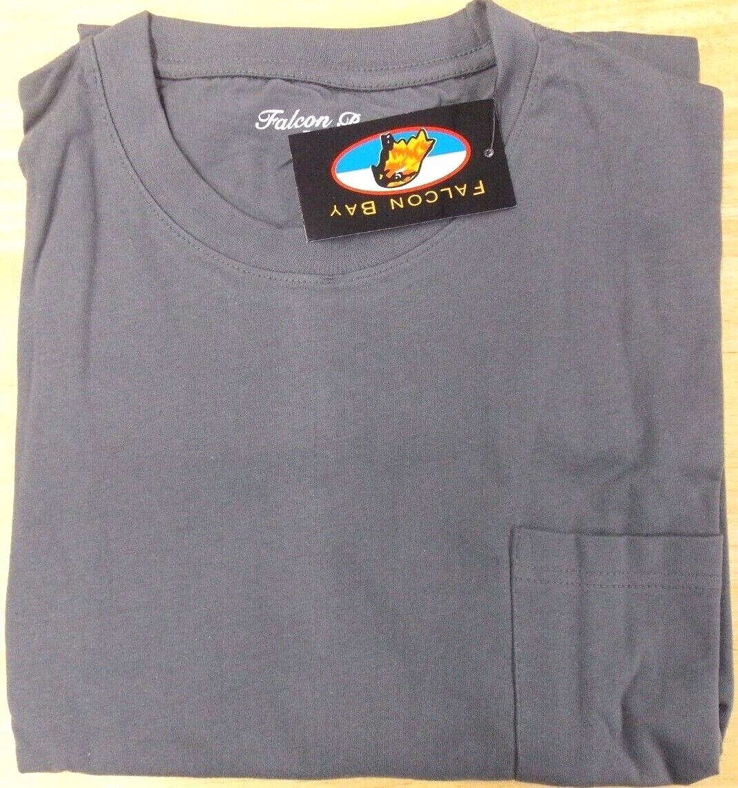 Falcon Bay Short Sleeve Pocket Tee, XLT - 7X/8X Big and Tall Pocket T, Charcoal gallery