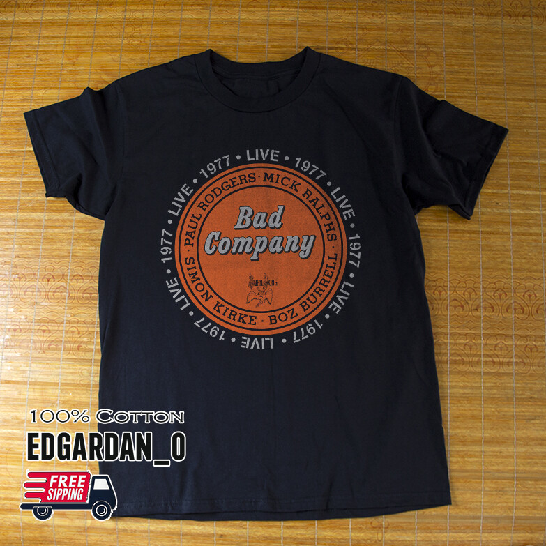 Bad Company 1977 Live Black Unisex T-shirt S-5XL Free Shipping