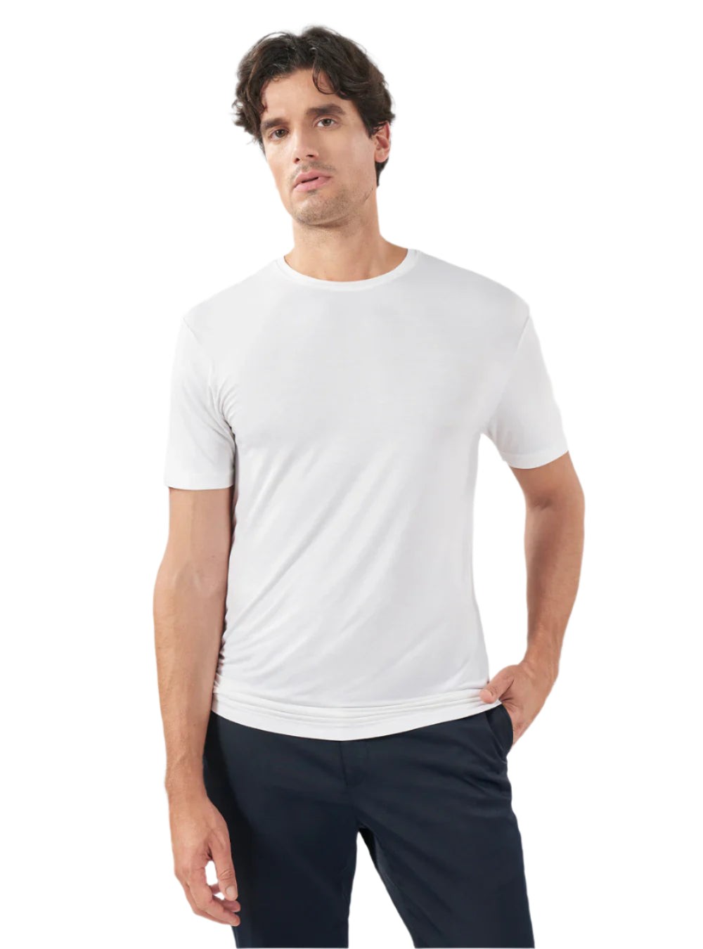 Men's Bamboo Rayon Crewneck Tees, Moisture-Wicking, Undershirts – 5 Pack gallery