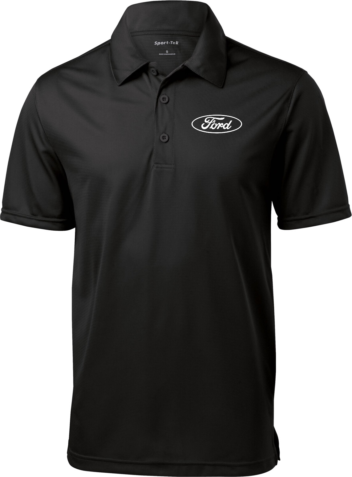 White Ford Oval Crest Chest Print Textured Polo Shirt gallery