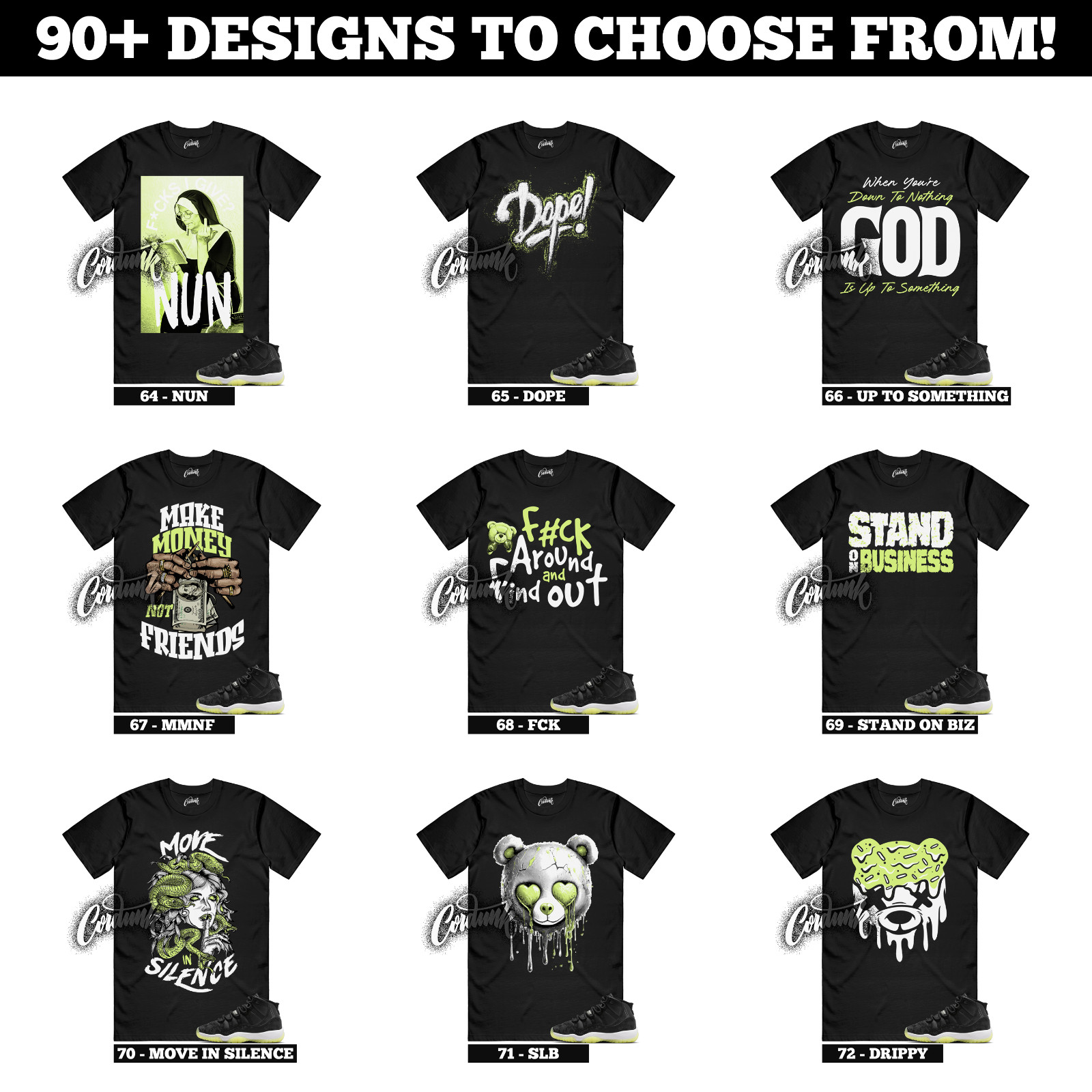 11 Inner Beast GS Barely Volt Dark Raisin White Black Luminous Green 5 T Shirt gallery