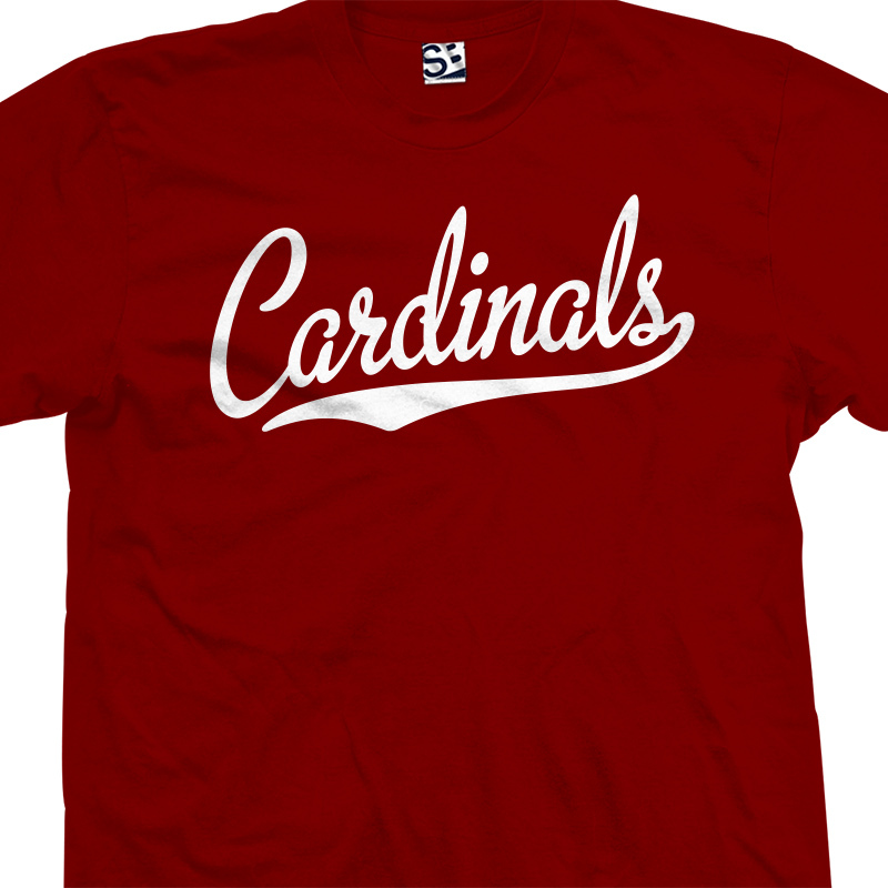 Cardinals Script Tail Shirt | Baseball Style Text Football Unisex