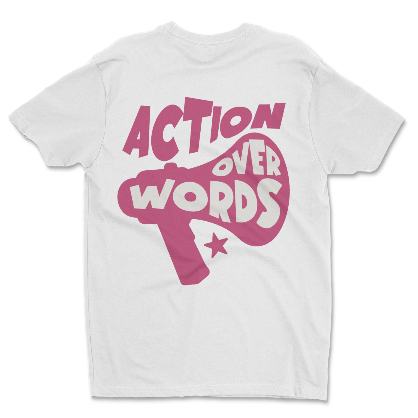 Custom T-Shirt, action over words Dtf Print On Next Level T-Shirt unisex cotton￼ gallery