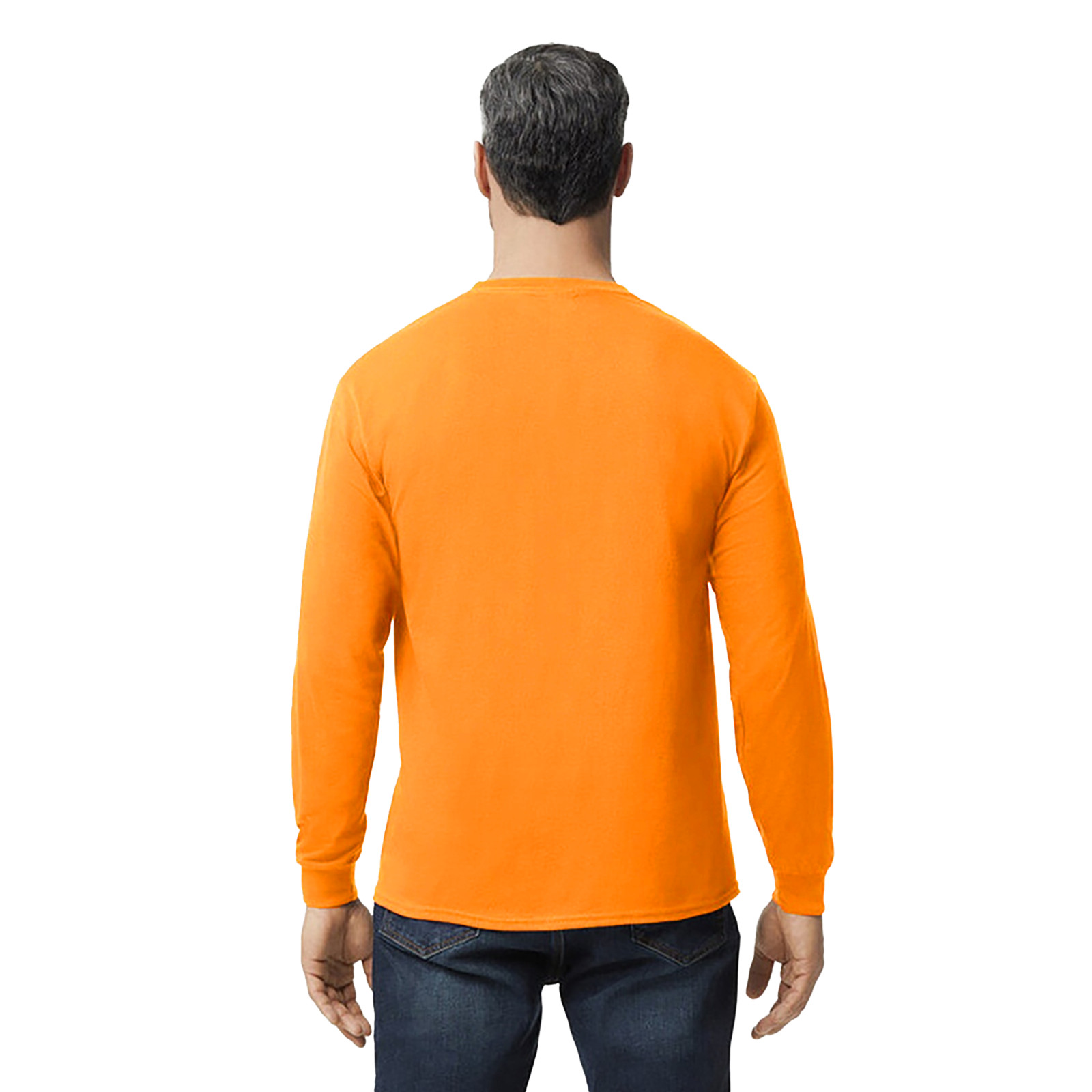 Gildan Safety Green & Orange Mens Tee Crewneck Long Sleeve T-Shirt S-3XL - 5400 gallery