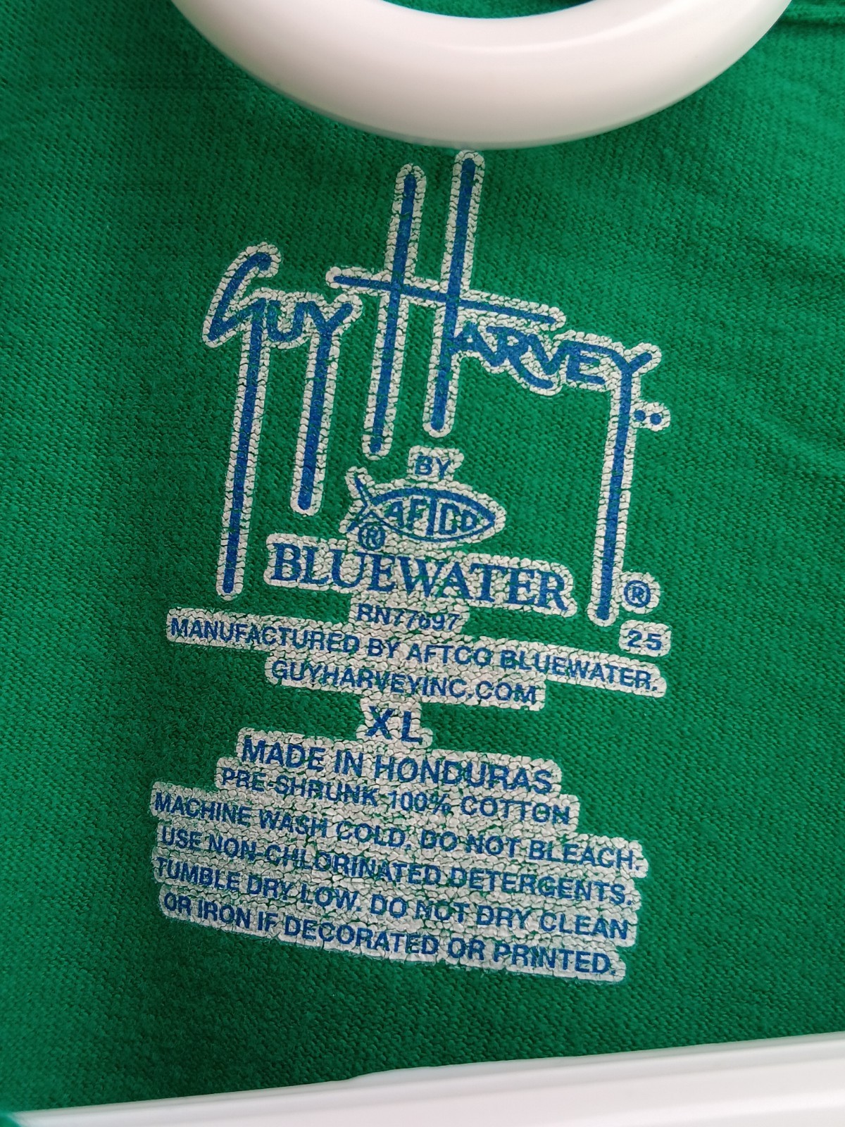 Guy Harvey By AFTCO Bluewater T Shirt Mens Sz: XL Graphic Logo Pocket Green Flaw gallery