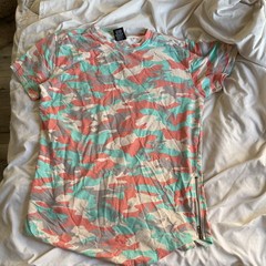 Krisp NYC Men’s L Multicolor Camouflage Crew Neck Short Sleeve T-Shirt Zipper