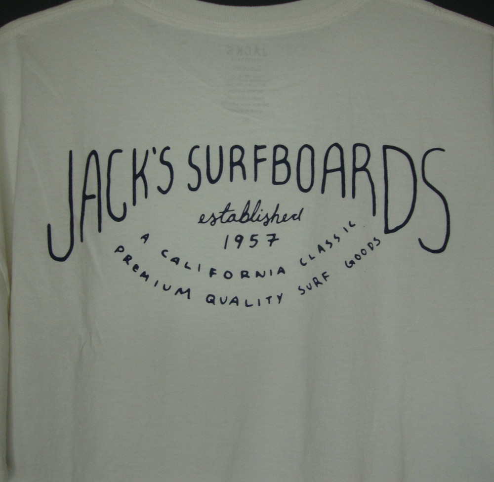 Jacks Surfboards Established 1957 T-Shirt Men’s XL White California Classic Surf