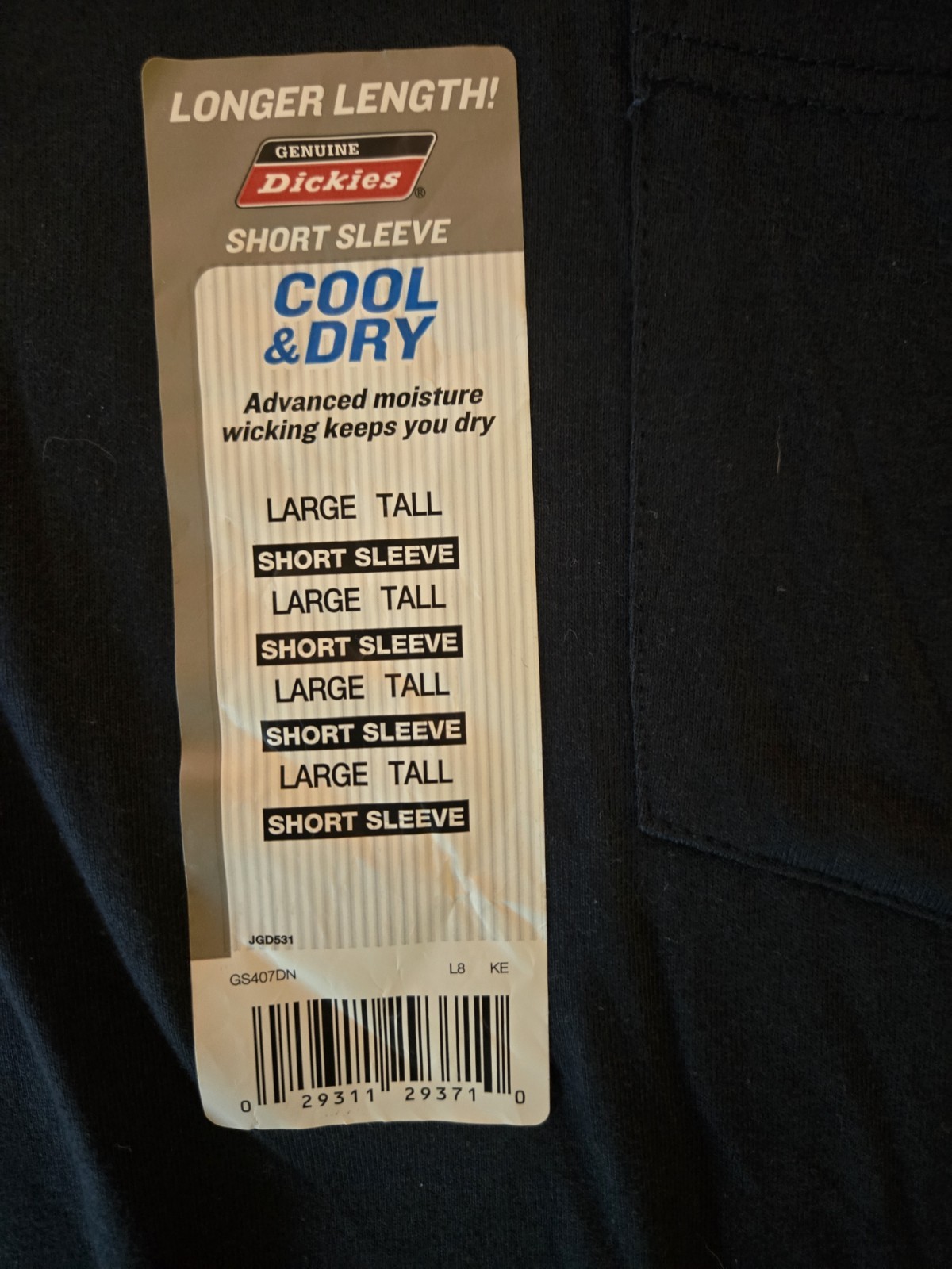 Genuine Dickies Large/Tall Black Shirt | Longer Length Short Sleeve gallery