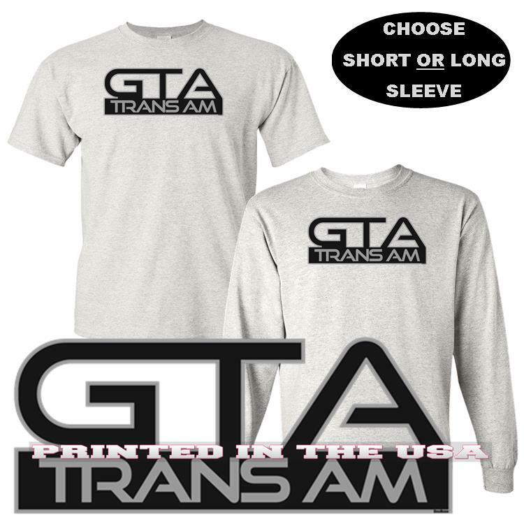 Pontiac Firebird Trans Am GTA Body Style Model Car Emblem Logo Art Gray T Shirt
