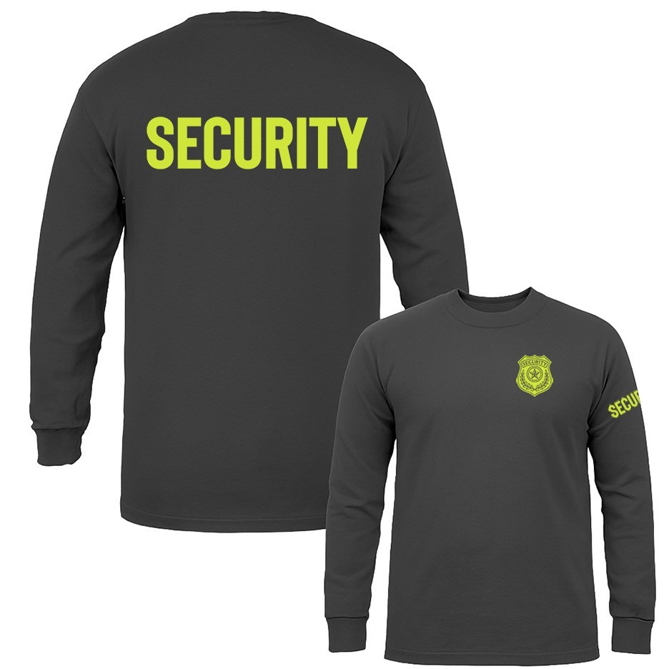 “Security” Size S-3XL Front/Back Event Staff Uniform Long Sleeve T-Shirt