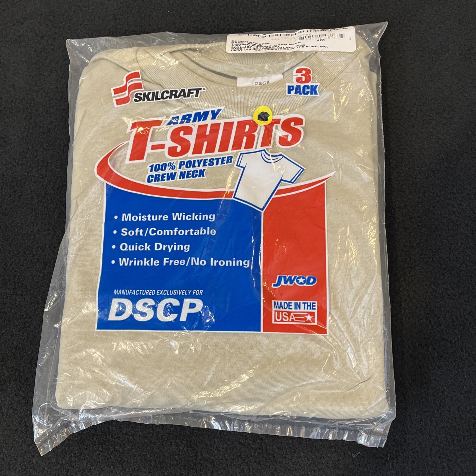 Pack of 3 DSCP Skilcraft Army T-Shirt Moisture Wicking Sand Tan Size LARGE gallery