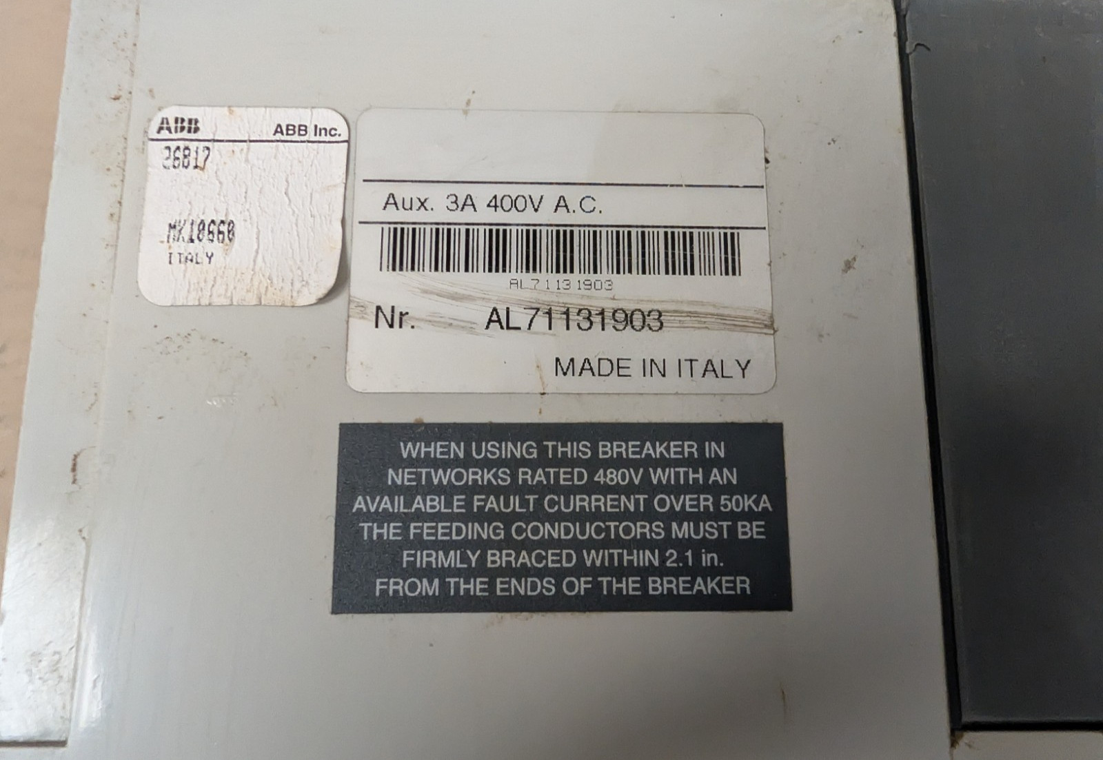 ABB SACE S7, 1200 amp. 600volt, Circuit Breaker with K7M2 Motor Operator, Used