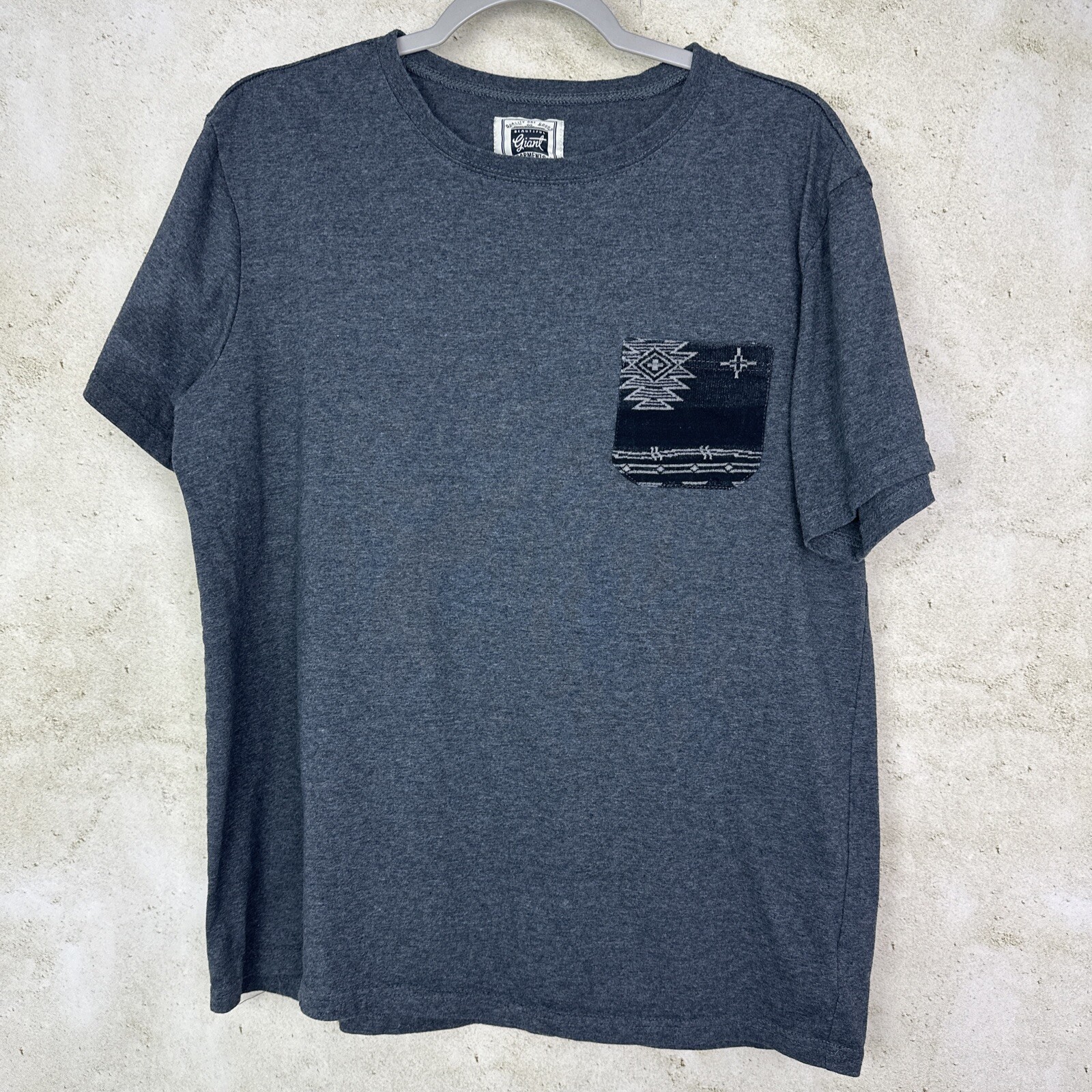 Beautiful Giant T Shirt Mens XL Dark Gray Short Sleeve Crew Neck Pocket Tee gallery