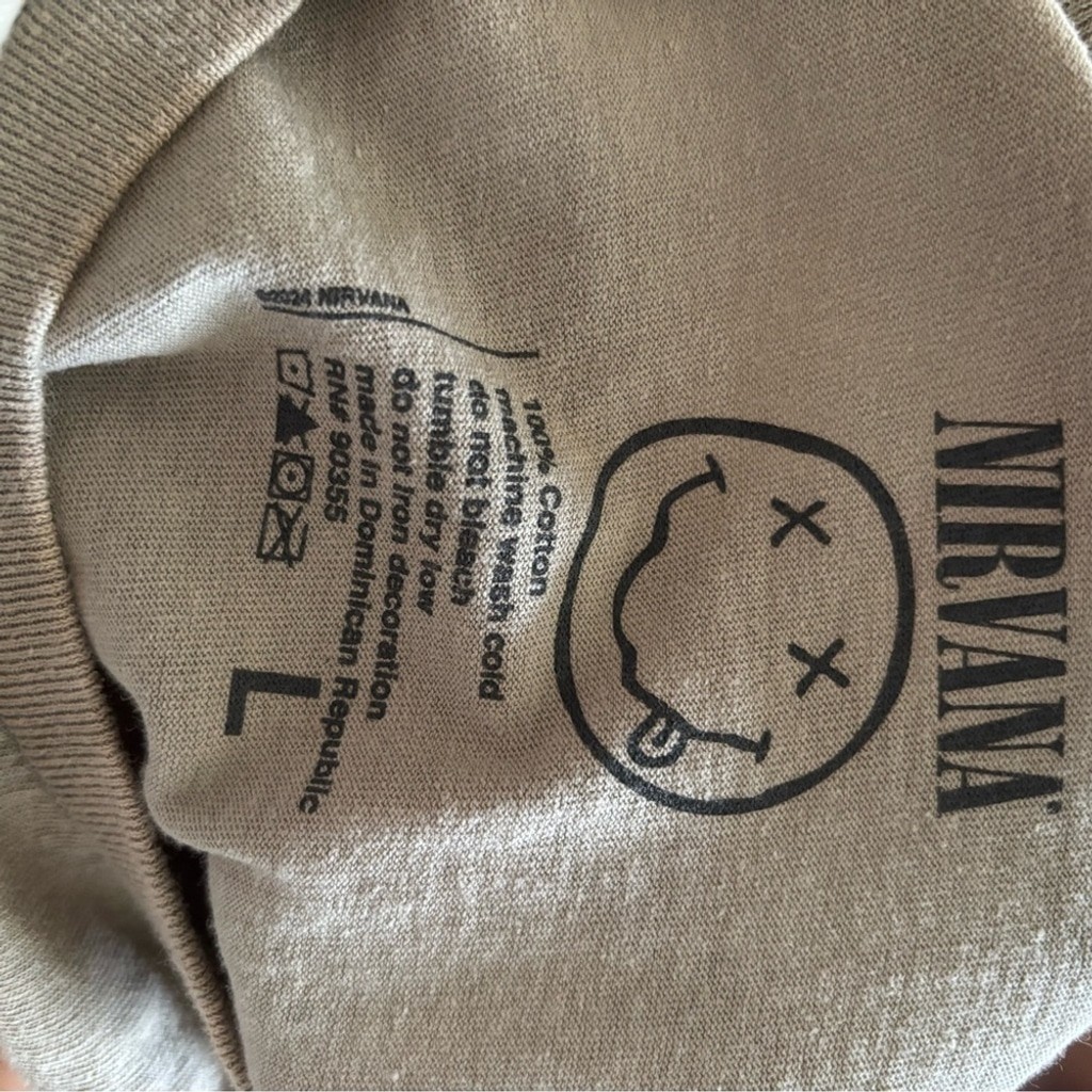 Nirvana Dusty Army Green In Utero Crewneck Graphic Tee Size Large gallery