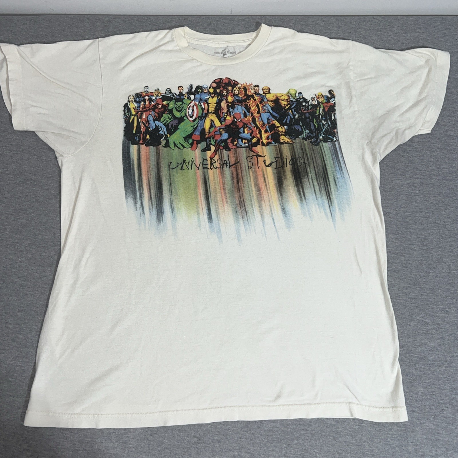 Universal Studios Marvels Hero’s/Villains Shirt Mens L Color Drip SpiderMan Hulk gallery