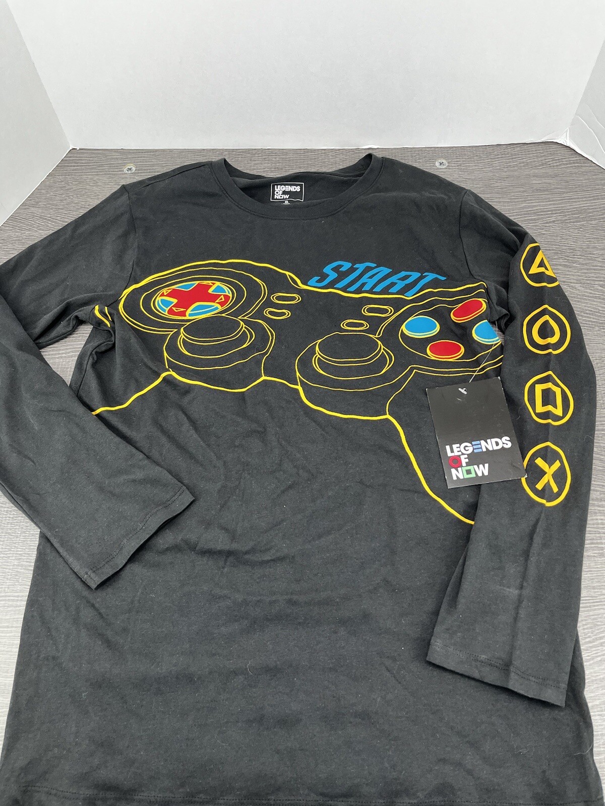 Play Station Long Sleeve Logo Button Print Tee T-Shirt gray new with tags gallery