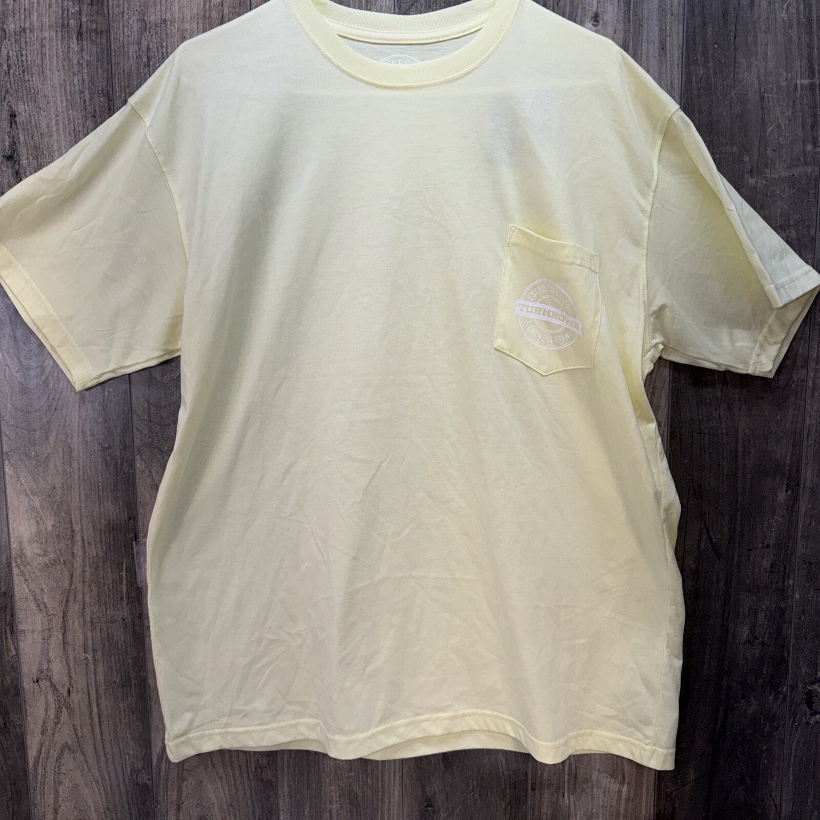 Turnrows Farm Shirt Unisex Large Short Sleeve Pale Yellow Tailgates&Turnrows NWT gallery