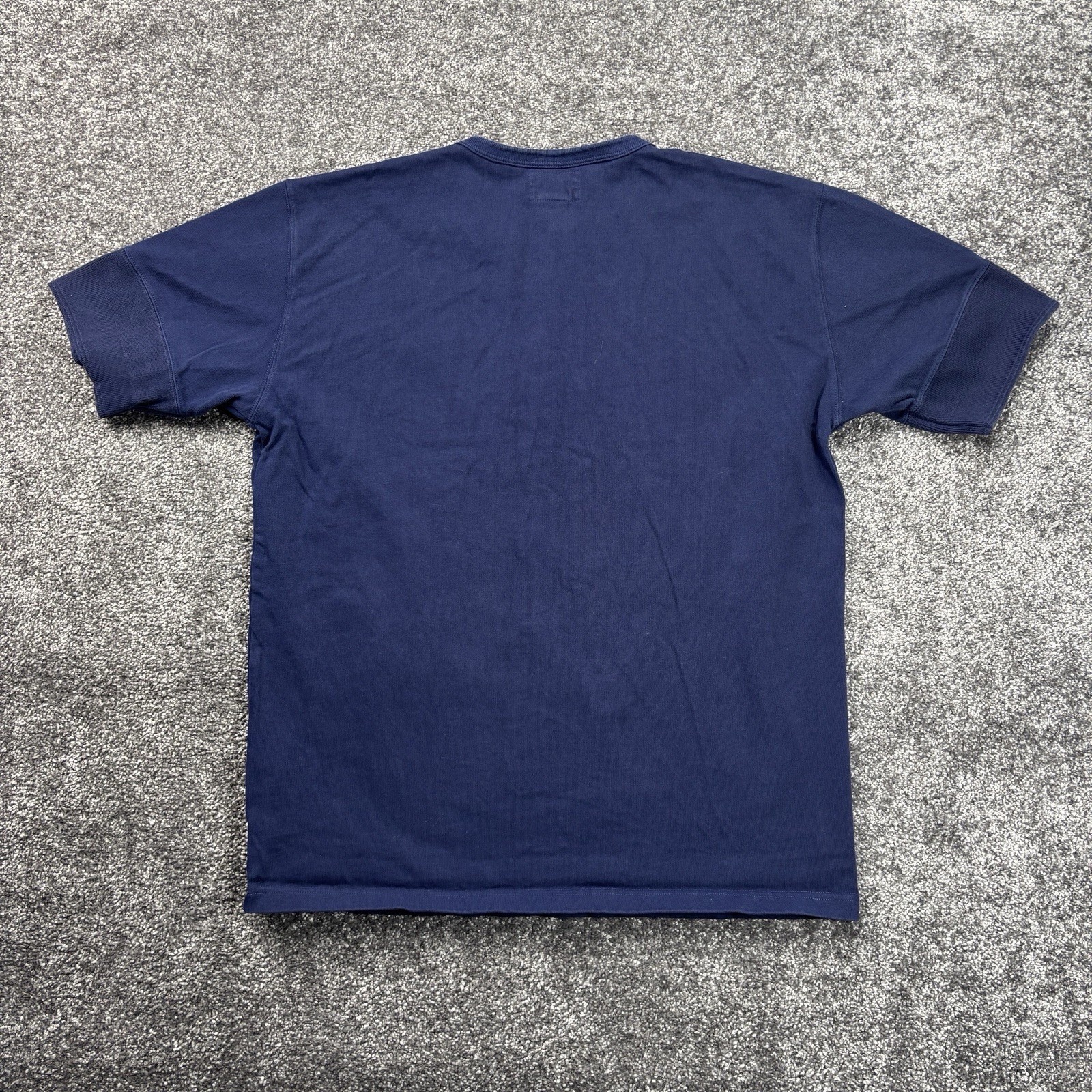 Vintage The Bronson Mfg Henley T-Shirt Mens XL Navy Blue Cotton Short Sleeve gallery