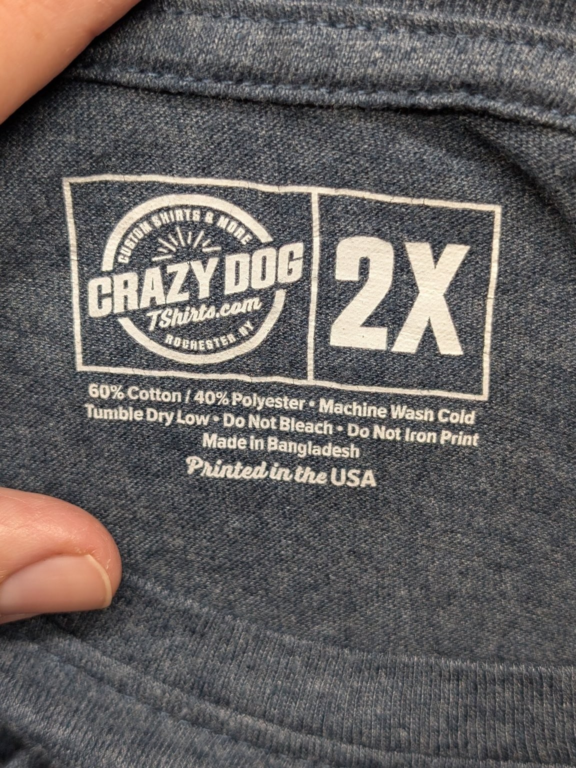 Crazy Dog Men's T-Shirt 2X Heather Navy Be Excellent To Each Other Chest 46" GUC gallery