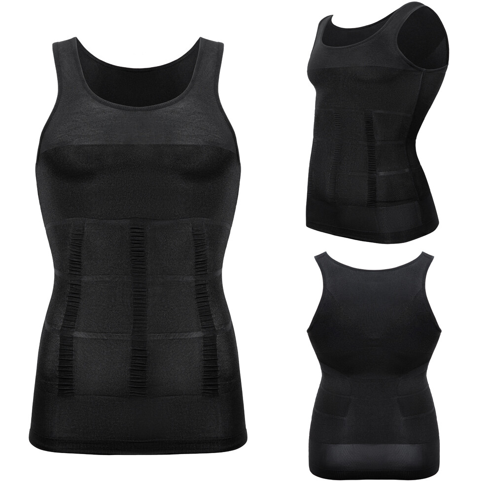 Men’s Slimming Tummy Body Shaper Vest Compression T-Shirt Ultra Durable Tank Top