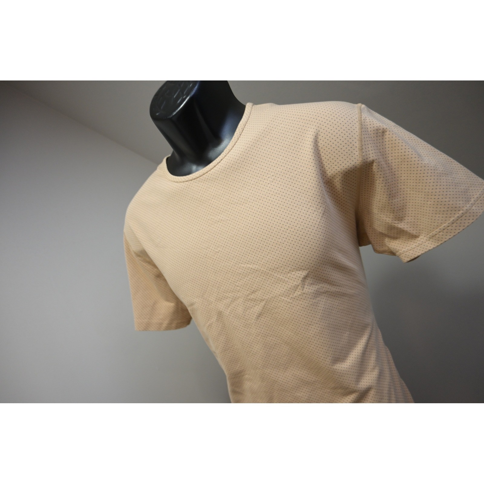BYLT Drop Cut Lux T-Shirt Mens Medium Tan Perforated Short Sleeve Excellent gallery