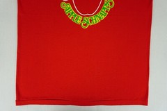 Vintage red Mr. Boston Apple Schnapps liquor shirt tagged large (42-44)