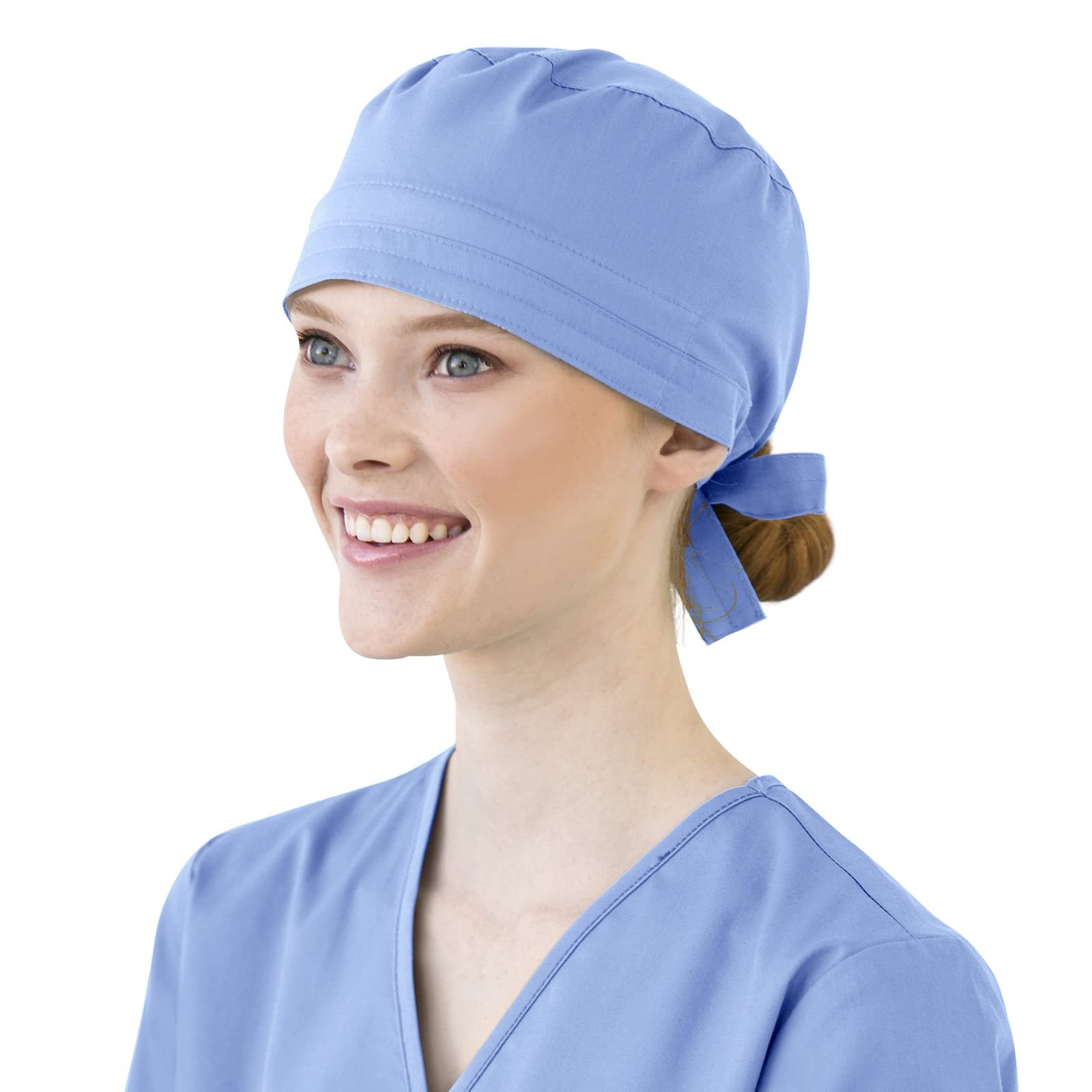 Unisex Tie Back Scrub Cap Ceil Blue One Size
