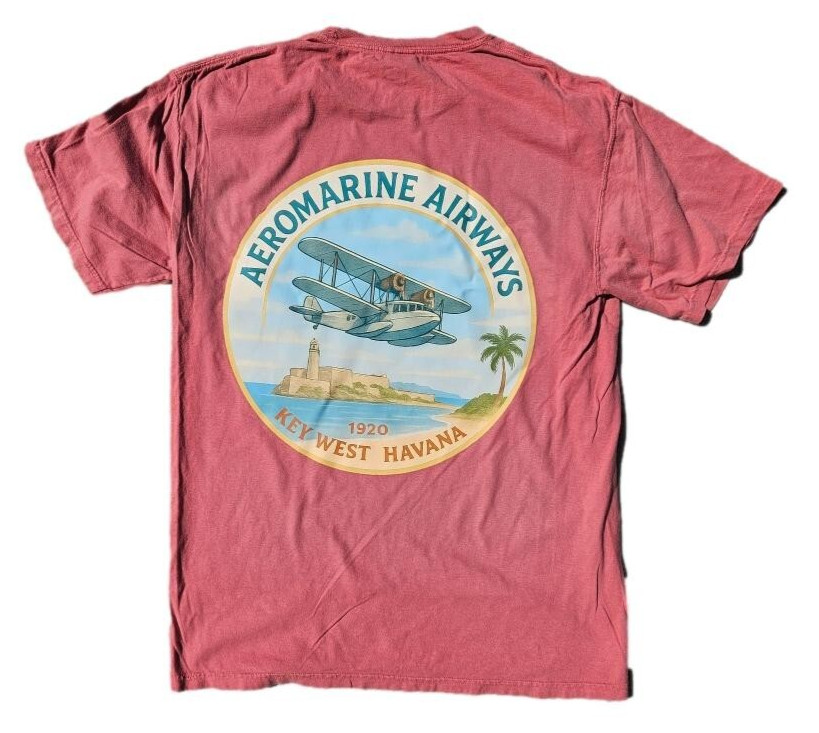 Aeromarine airways Caribbean Hobo T-shirt key west Havana Cuba seaplane