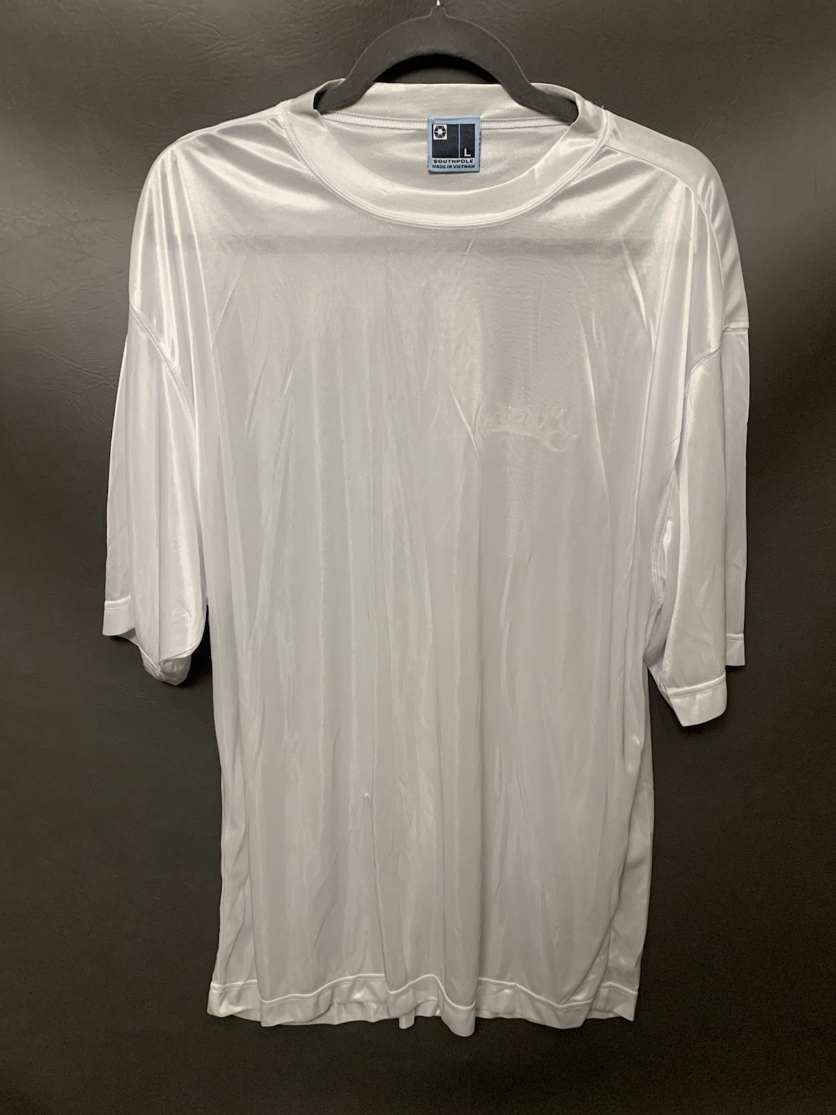 Southpole White Satin Shirt Semi-Sheer, Men's Large gallery