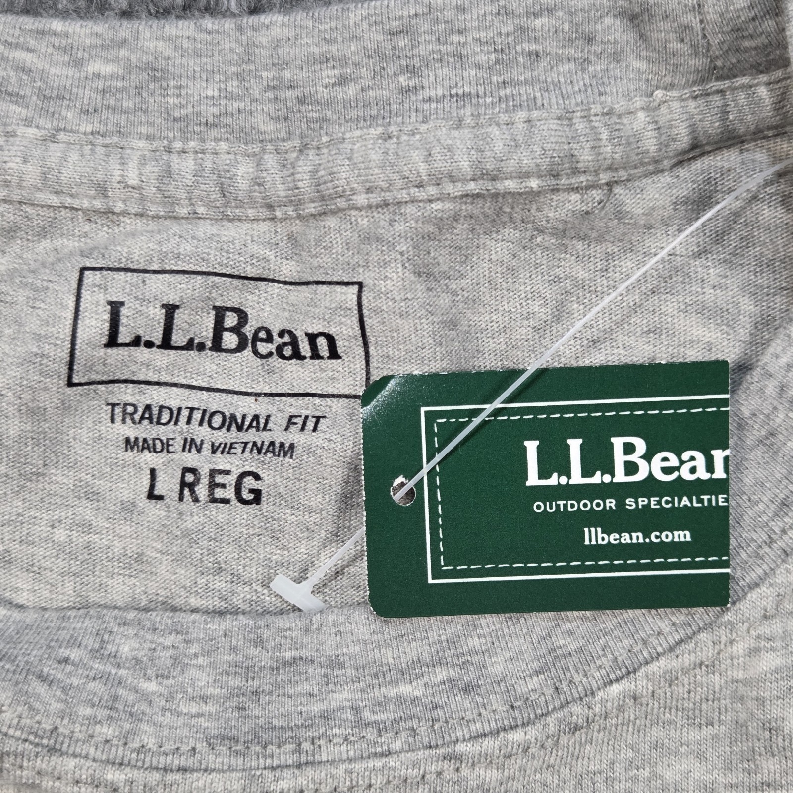 NWT L.L. Bean Carefree Unshrinkable Tee Shirt Mens Large Traditional Fit Gray LS gallery