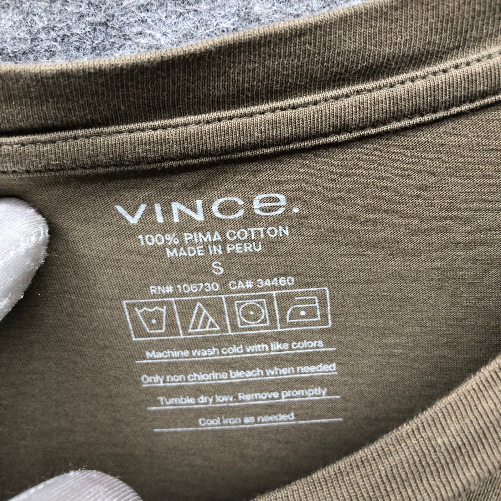 Vince Essential Crew Neck T-Shirt Mens S Pima Cotton Short Sleeve Brown gallery