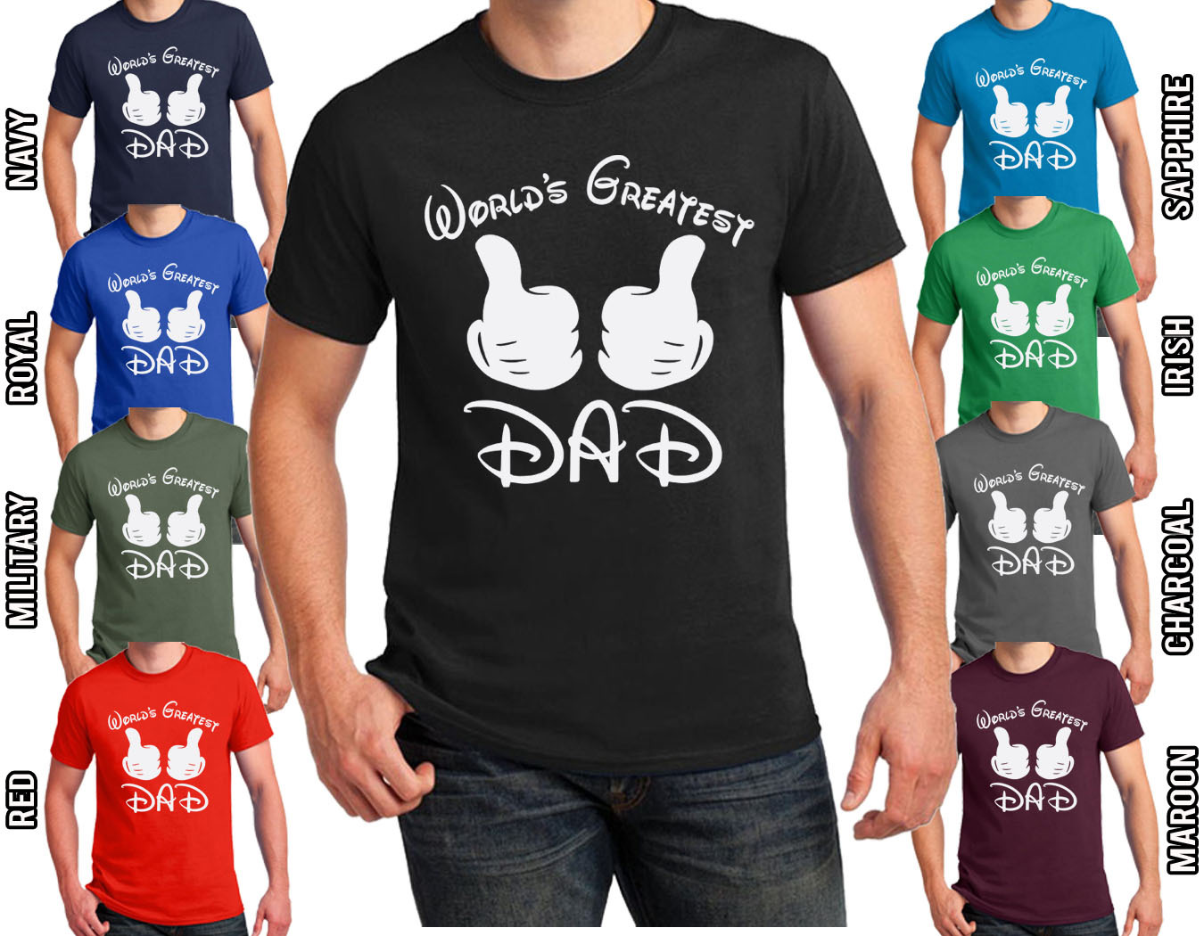 World's Greatest Dad T-shirt Father's Day daddy gift Men's Size S-4XL Shirts gallery