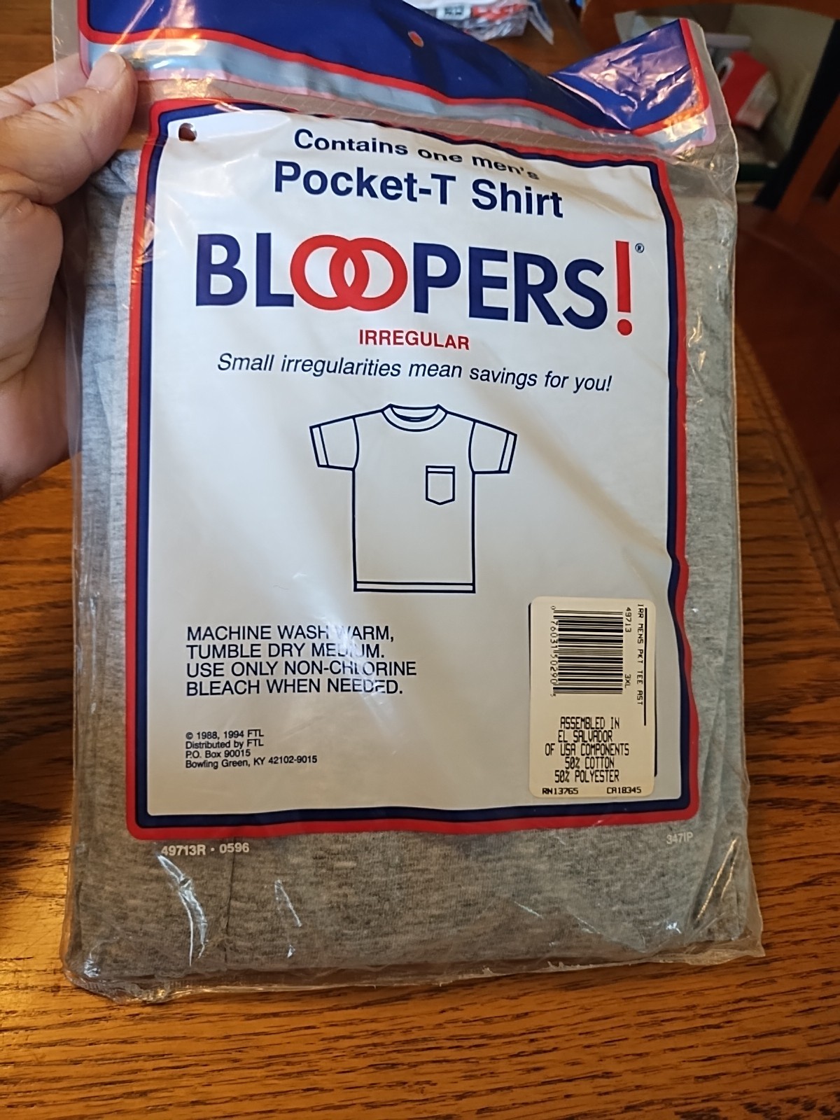 New 1994 Vtg FOTL Bloopers Pocket Shirt XXXL T-Shirt Irregular 50/50 Cotton Poly gallery