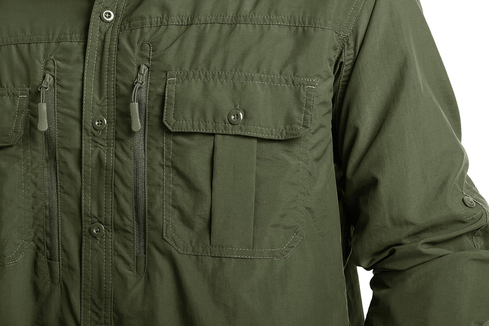 Men's UPF 50+ Fishing Sun Shirts Long Sleeve Safari Hiking Work Travel T-Shirts gallery