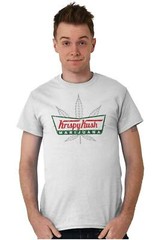 Krispy Kush Funny Marijuana Stoner Munchies Womens or Mens Crewneck T Shirt Tee