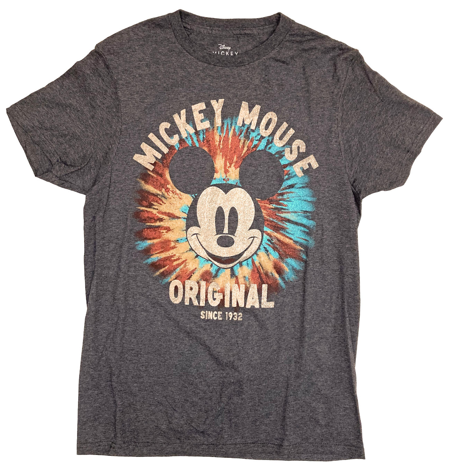 Disney Mickey Mouse Original Since 1932 Distressed Mens Charcoal Heather T-Shirt