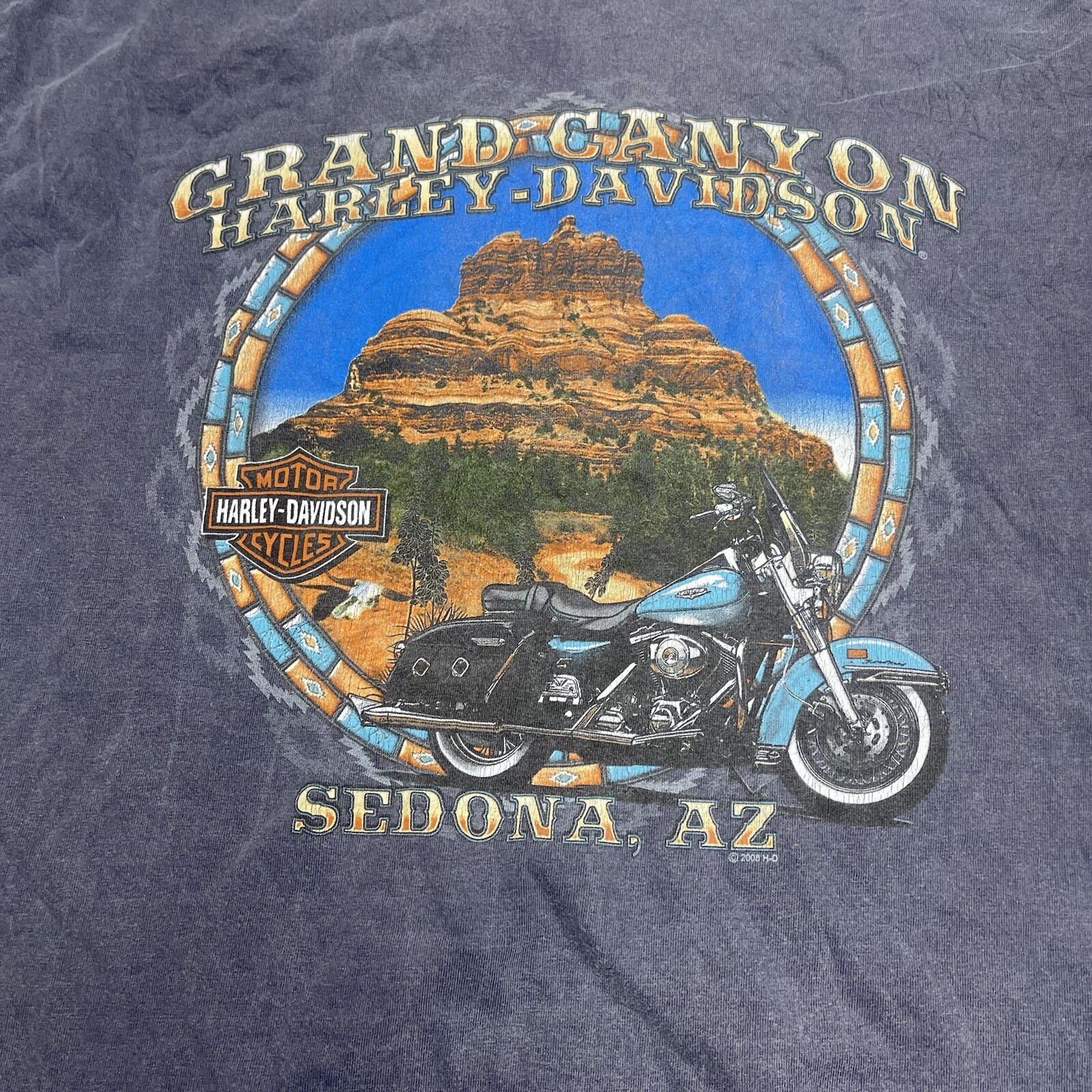 Harley Davidson Grand Canyon Sedona AZ Blue T Shirt Mens Size Large gallery