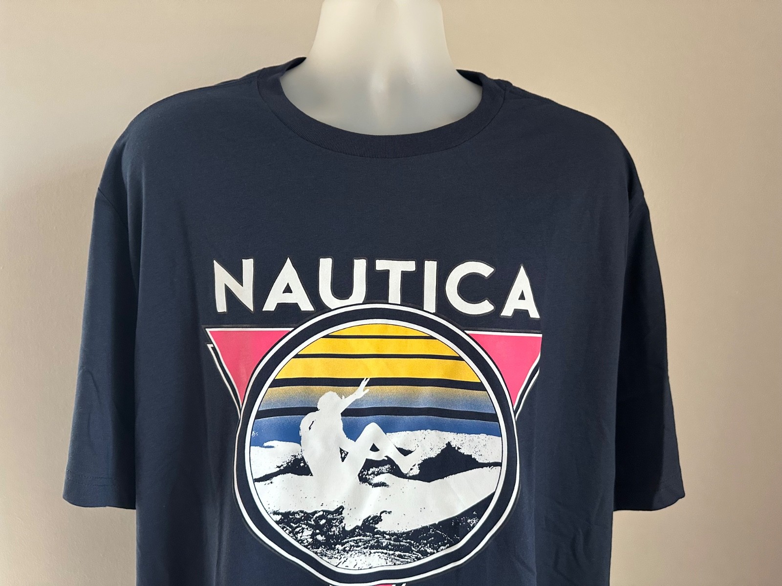 Nautica Big & Tall Navy Seas Surf Graphic S/S T-Shirt Size 2XLT, XXLT gallery