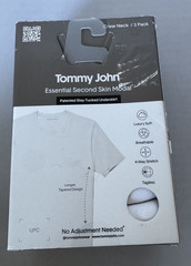 Tommy John Crew Neck Undershirt Second Skin Modal Stay Tucked 3 Pk White LARGE