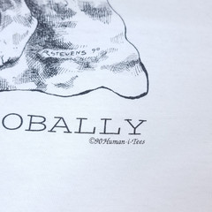 VINTAGE 1990 Think Globally Human-i-Tees Extra Large XL Mens White Single Stitch