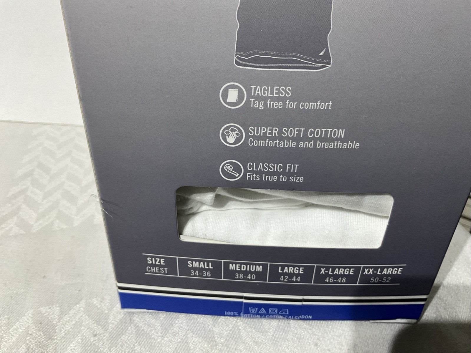 Nautica ~ Men's 3-Pack T-Shirts Crew Neck Undershirts 100 % White Cotton ~ M gallery