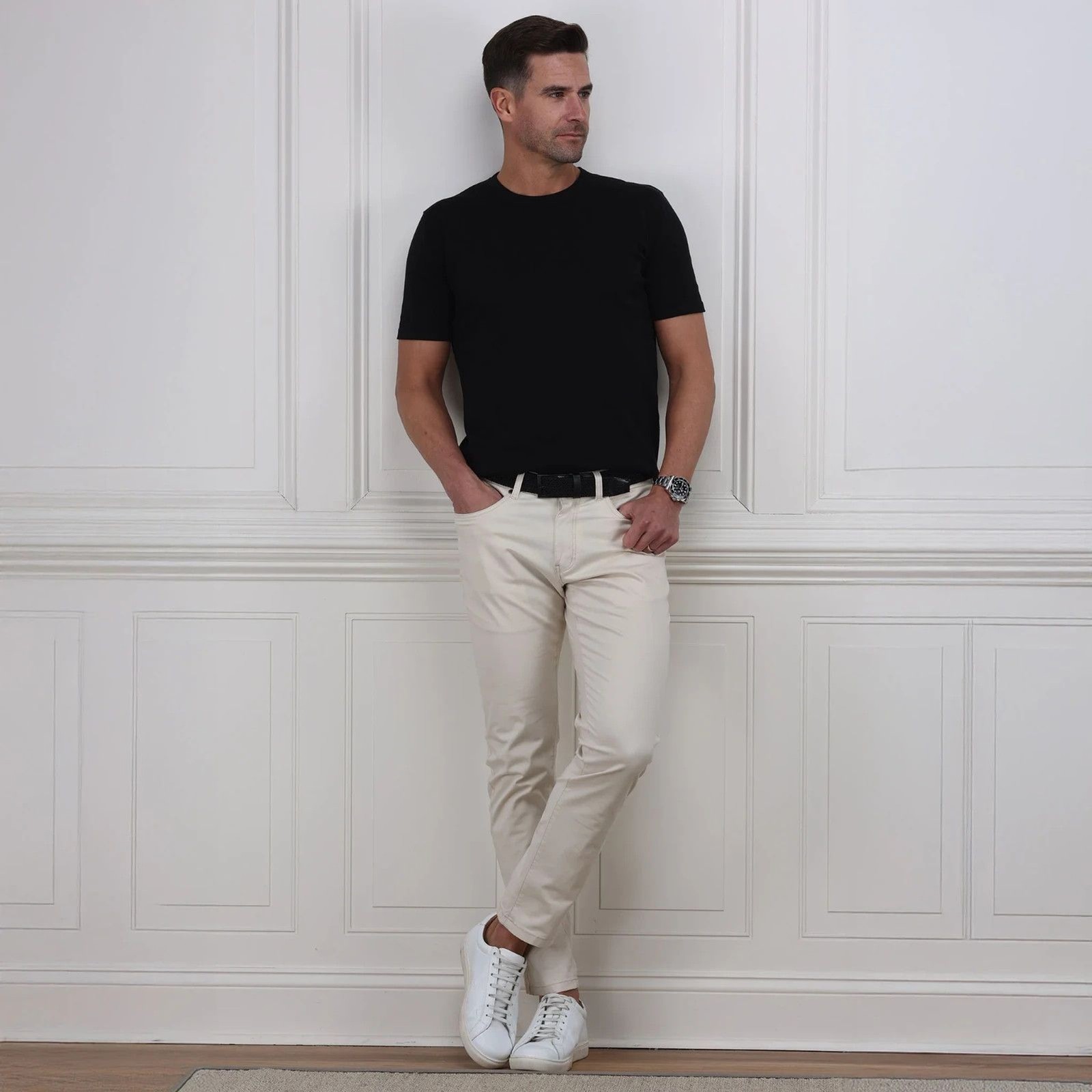 Collars & Co T-Shirt Mens S Black Cotton Silk Quiet Luxury Touch Lucca Tee NWT gallery