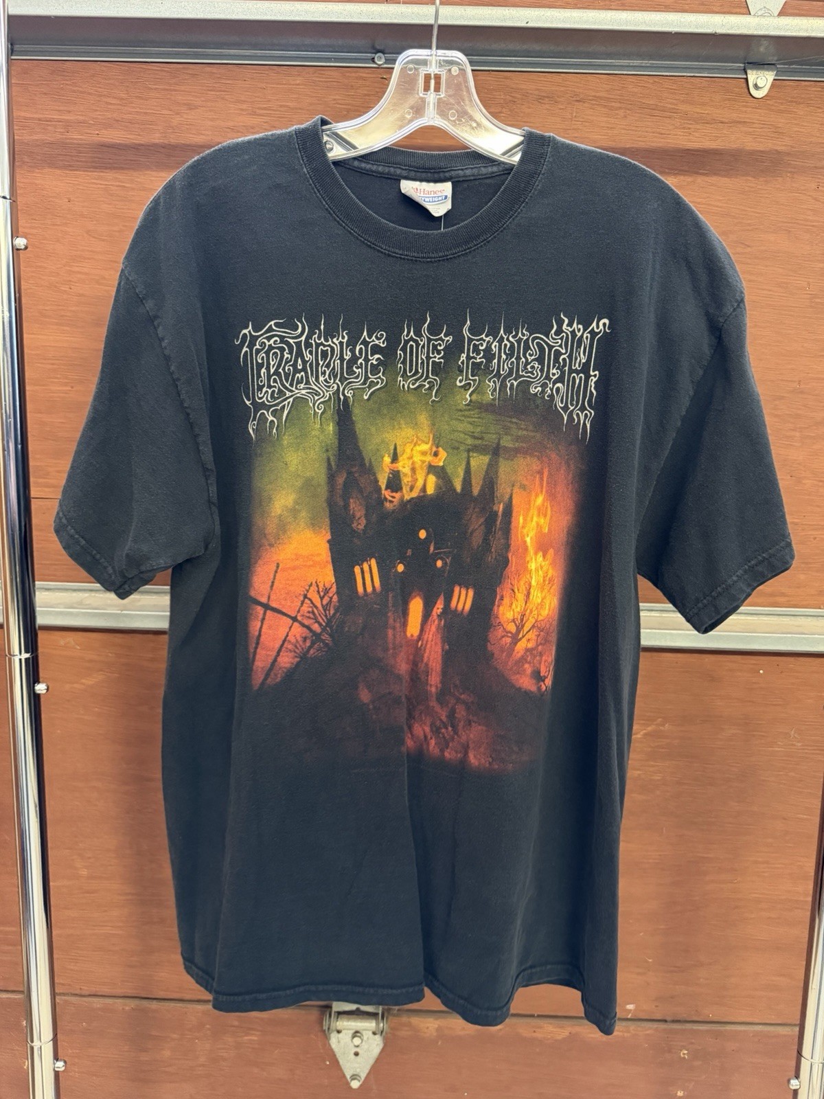 Vintage 2000s CRADLE OF FILTH Cemetery And Sundown Faded Worn Aged T Shirt Sz L gallery