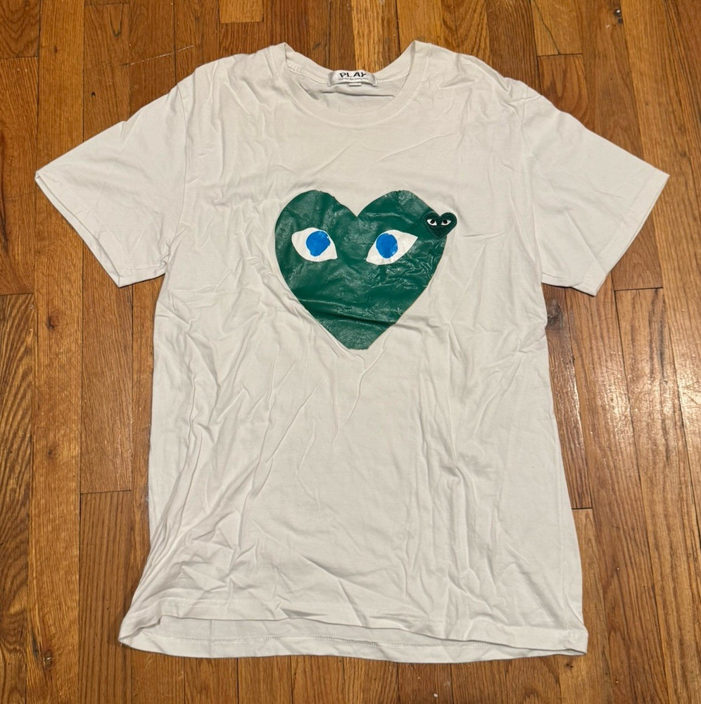 Comme des Garcons PLAY White Graphic Heart Eyes Logo T-Shirt Crew Neck 3XL