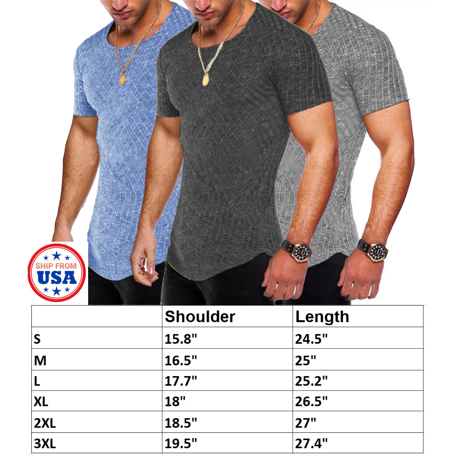 Men Casual Sport Round Neck Short Sleeve Slim Fit Top T-Shirt Muscle Gym Active gallery
